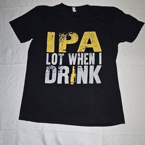 Anvil Black Tee with Yellow and White IPA Graphic